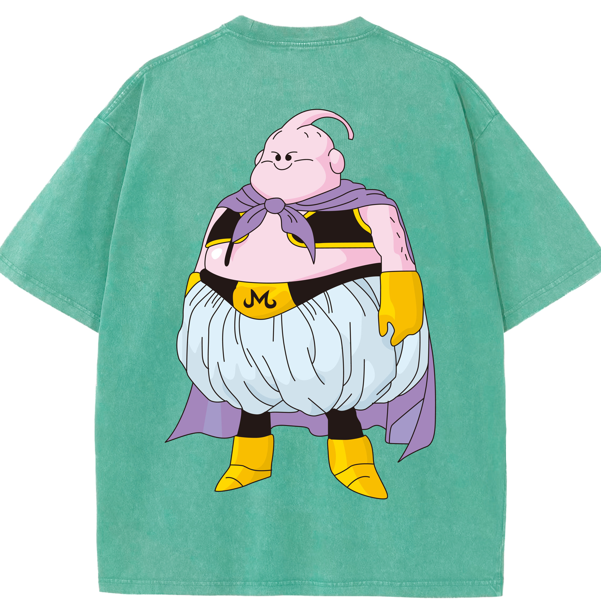（画像用） ドラゴンボール 魔人ブウ DRAGON BALL Majin Buu 綿100% ヴィンテージ風 半袖Tシャツ（背面プリント）